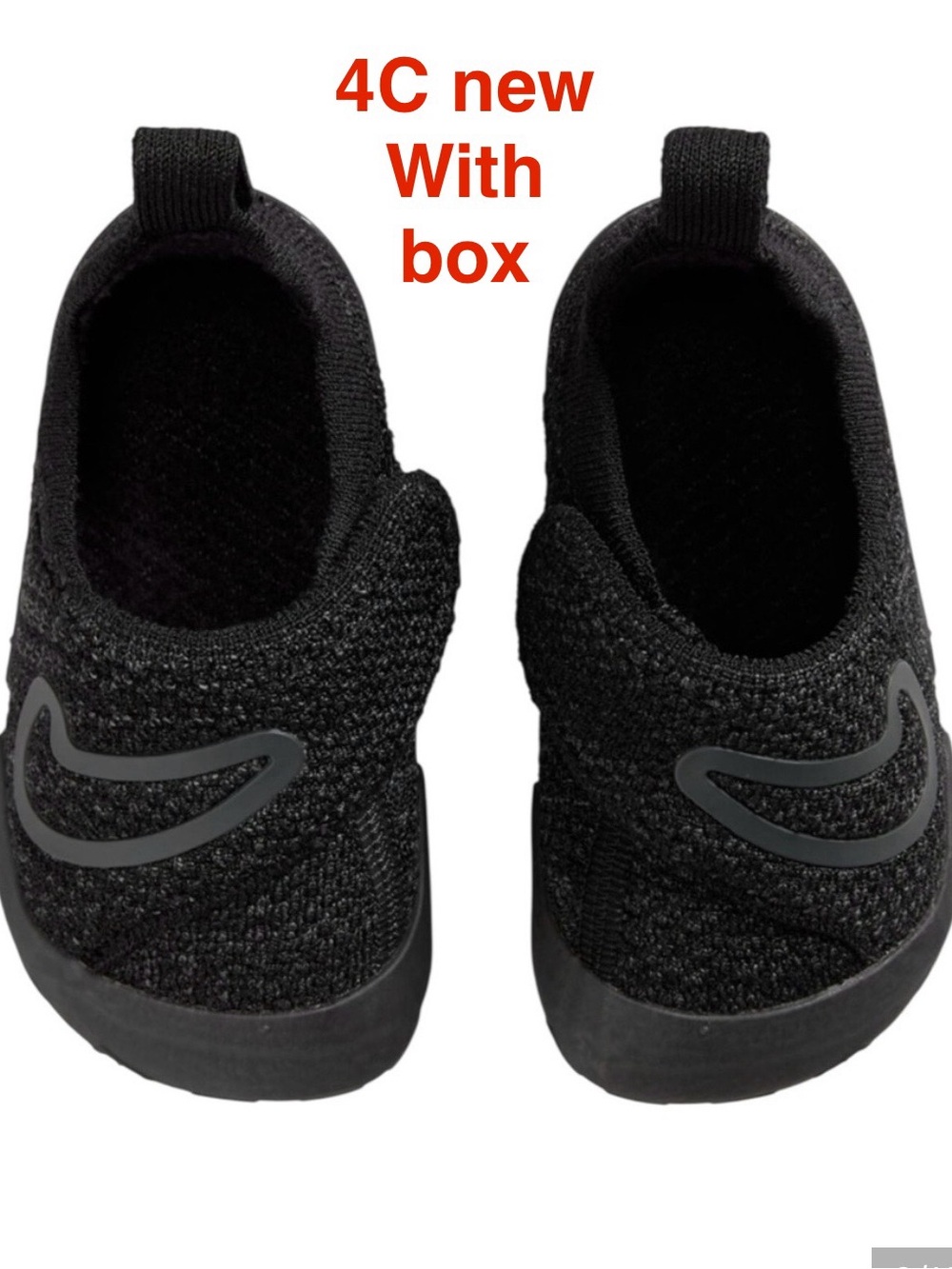 Nike Swoosh 1 Flyknit Black Anthracite Baby TD Toddler Shoes Size 4c FB3244-003